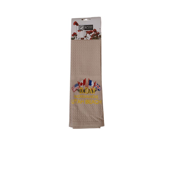 Dday Embroidered tea towel
