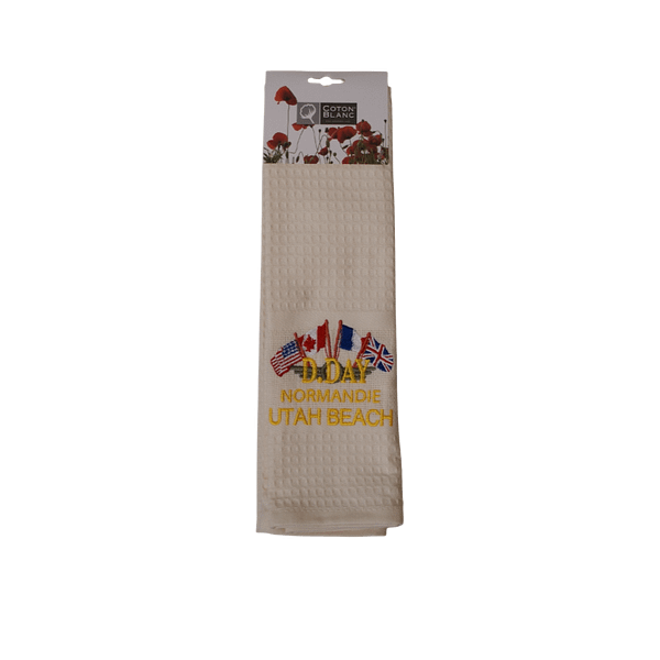 Dday Embroidered tea towel