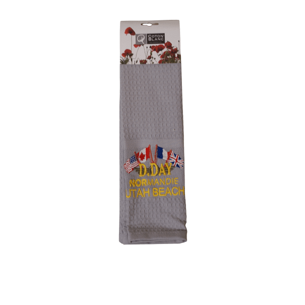 Dday Embroidered tea towel