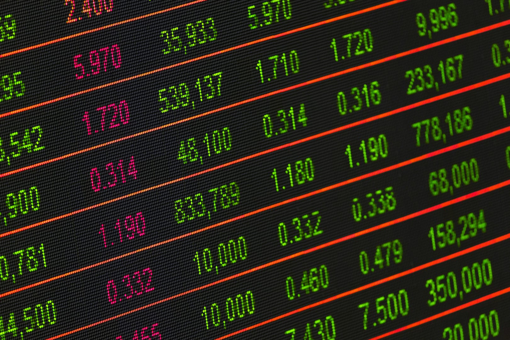 This is an image of a blackboard with dynamic pricing figures in colors