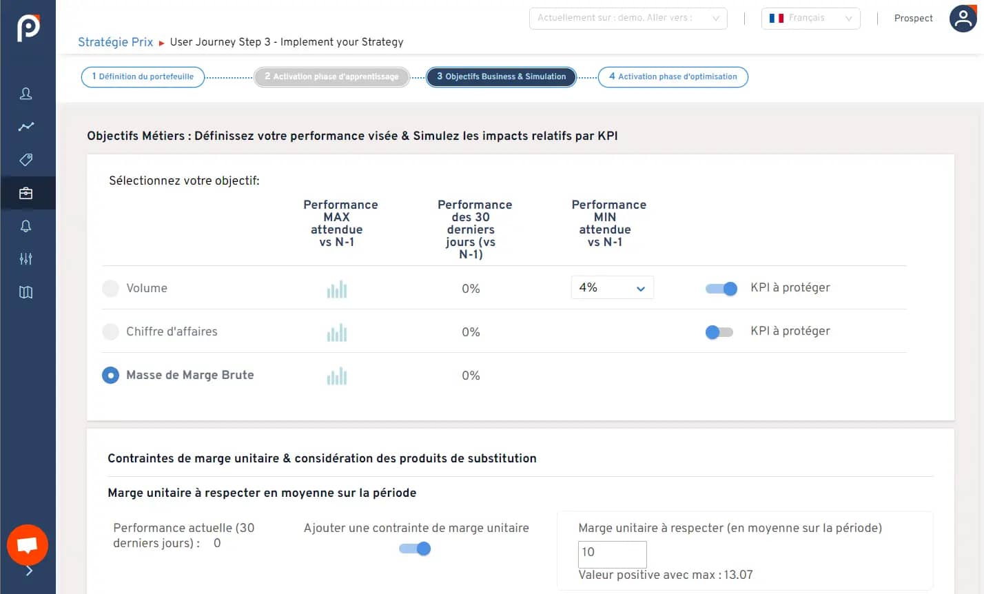 prévisualisation de l'interface de PricingHUB, solution de pricing dynamique