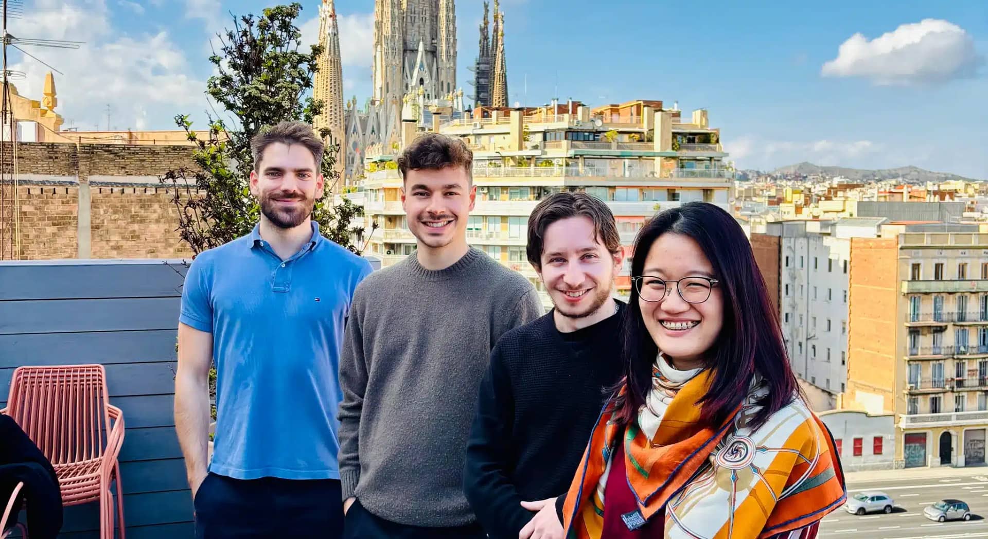 Picture from The customer success team with left to right : Daniel, Alexandre, Louis, Joanna