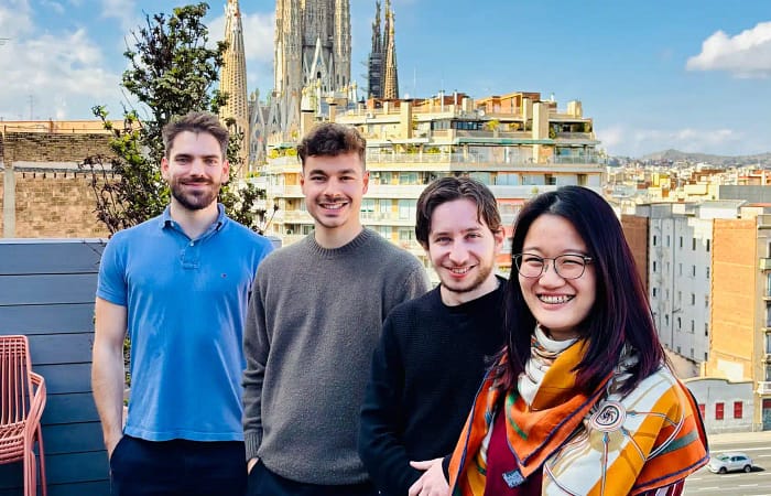 Picture from The customer success team with left to right : Daniel, Alexandre, Louis, Joanna