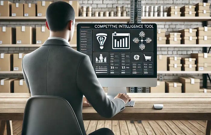 People working on a computer with a screen full of graphs and charts